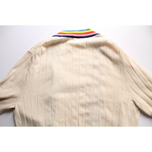 Kule Anthropologie Rainbow Contrast Cardigan Cream Multi Size Medium - Picture 8 of 10